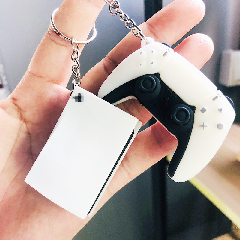 Retro Gaming Keychain - Stylowy PS5 analogowy klej kroplowy ręczny