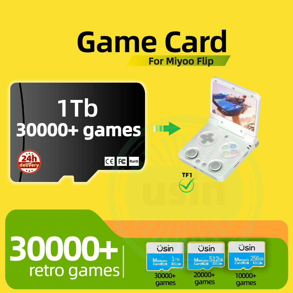 Console Retro Gaming Portable - Karta do gry Miyoo Flip 30000+
