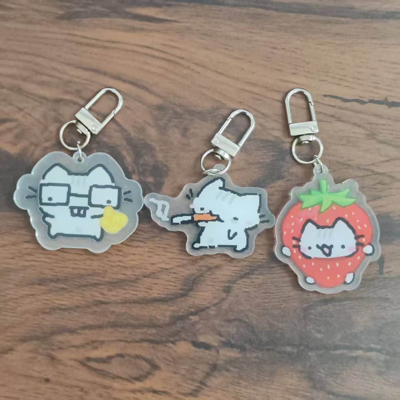 Retro Gaming Keychain - Breloczek 2D z płaskim kocim postacią
