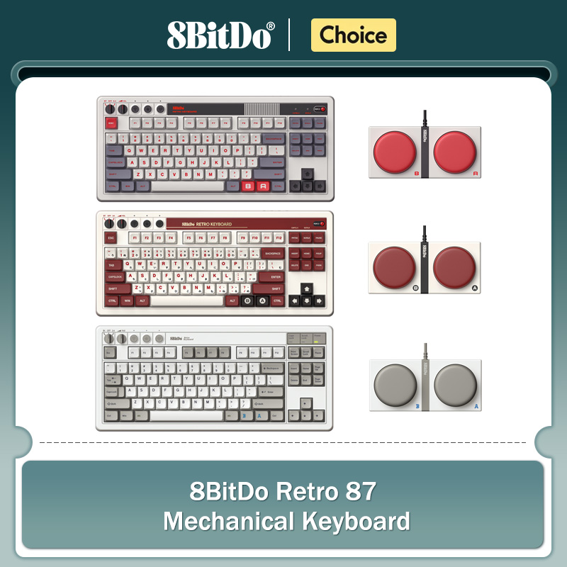 Retro Gaming For Windows - 8Bitdo Retro klawiatura mechaniczna, Bluetooth/2.4G/USB-C klawiatury