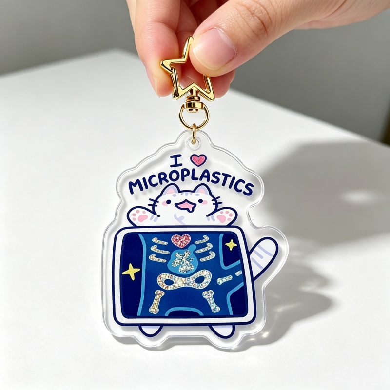 Kocham Mikroplastiki Kot Akryl – Retro Gaming Keychain recenzja i cena