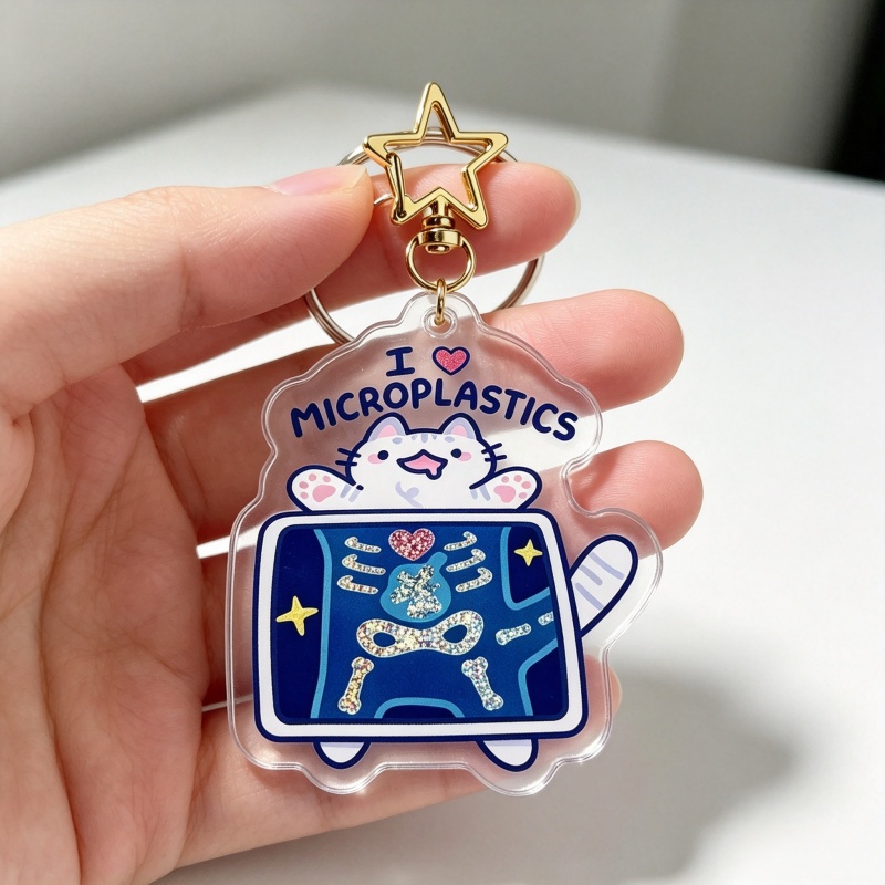 Kocham Mikroplastiki Kot Akryl – Retro Gaming Keychain recenzja i cena