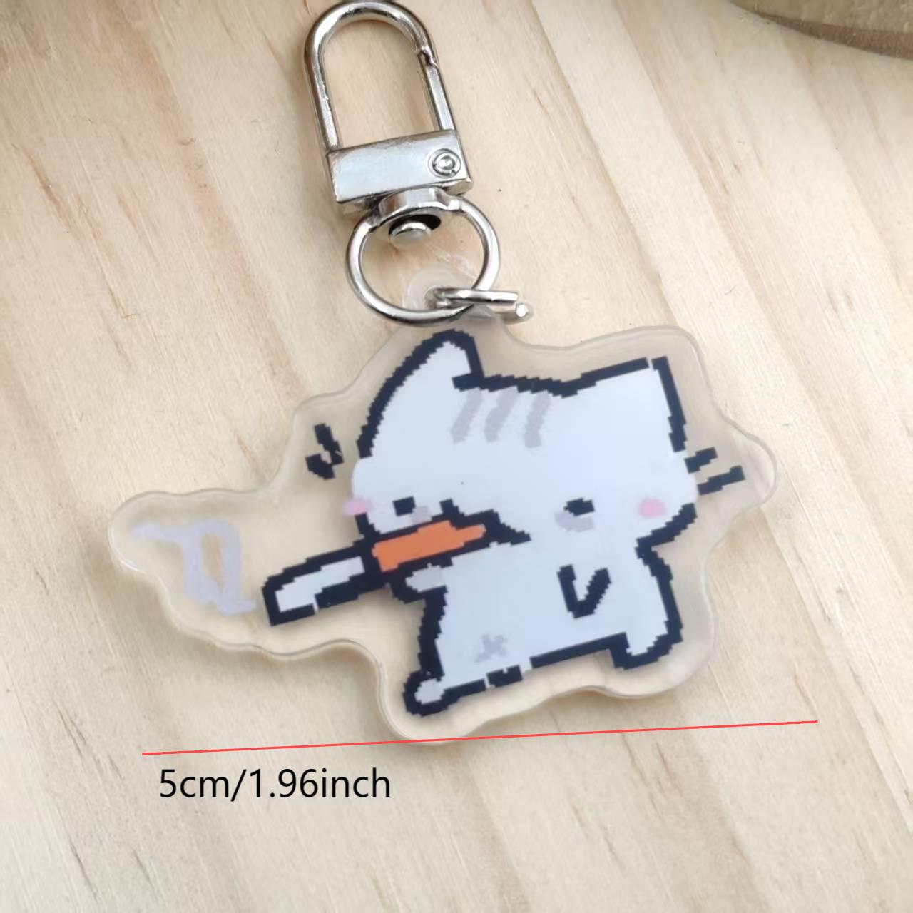 Breloczek 2D z płaskim kocim p – Retro Gaming Keychain recenzja i cena