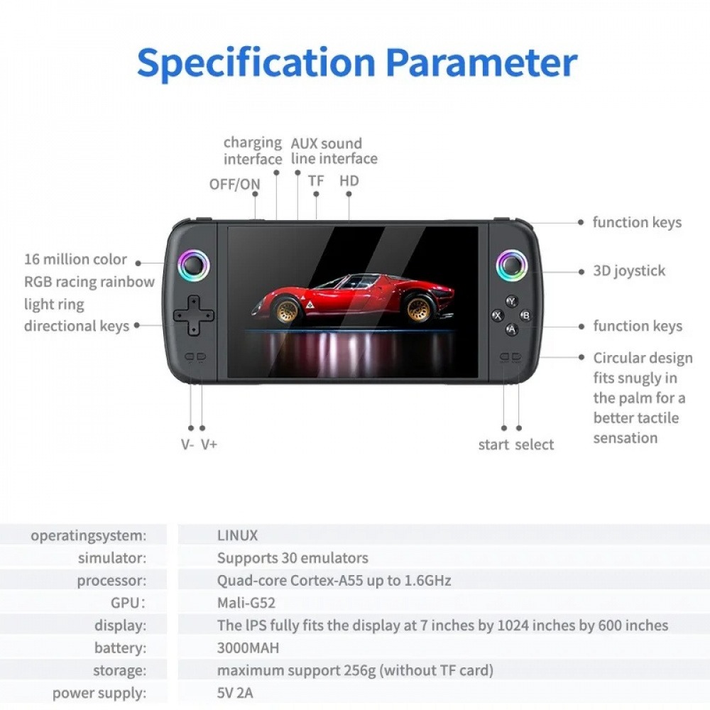 M27 7-calowy ekran IPS, przeno – Console Retro Gaming Portable recenzja i cena